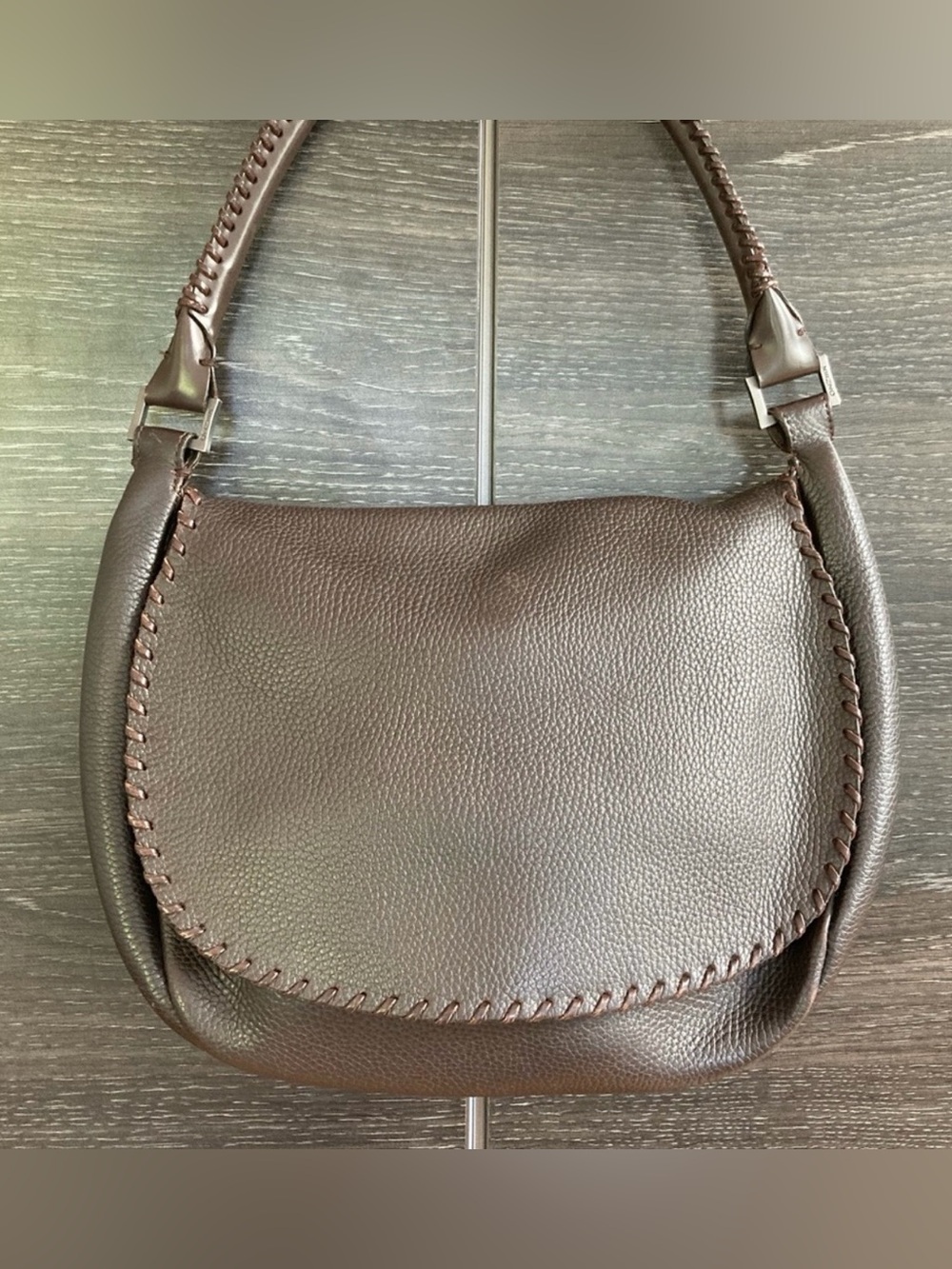 Kenzo Brown Pebbled Leather
Shoulder Bag